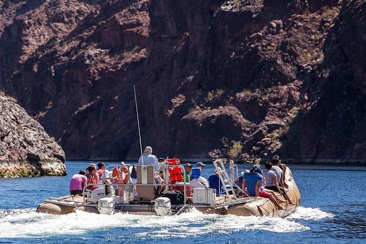 beautiful smooth water rafting through Black Canyon - Grand Canyon Helicopter Tour and River Raft or Emerald Cave Kayak