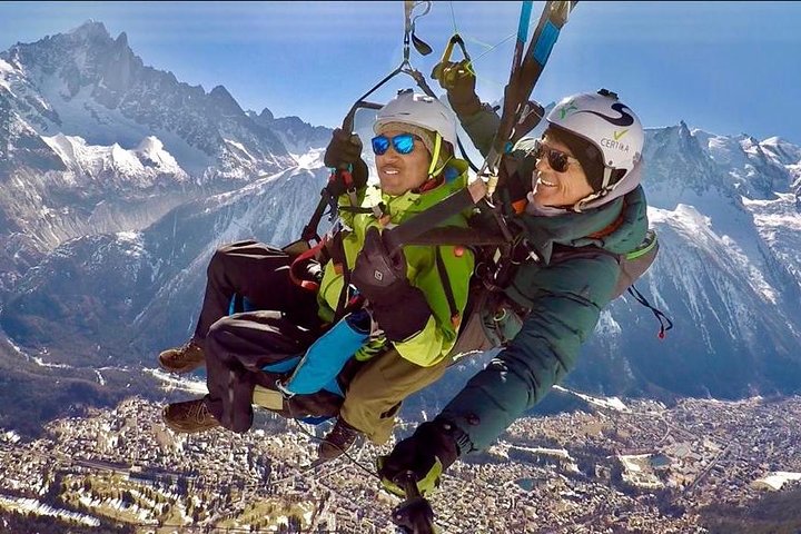 Tandem flight over chamonix - Paragliding Tandem Flight in Chamonix - Take-off from Plan-Praz