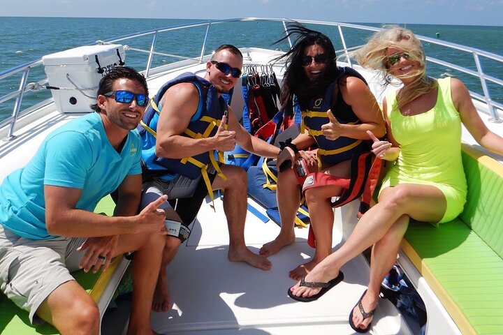 Guests Enjoying the boat ride - Parasail Flights at Madeira Beach