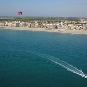 aerial view, Parasailing, Canet-en-Roussillon.