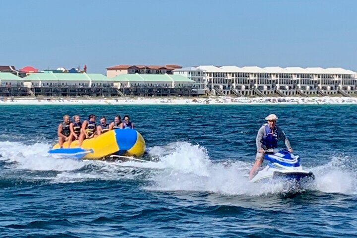 Come enjoy the fun! Conveniently located behind Pompano Joe's Seafood House in Destin. - Small-Group Banana Boat Ride at Miramar Beach Destin