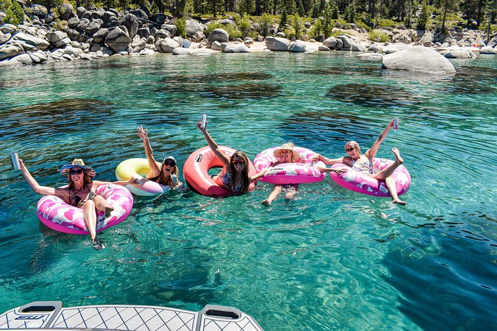 Cooling off in pristine blue water. - 4 Hour Private Wakesurf Charter With Captain Lake Tahoe