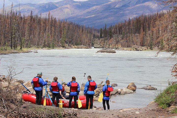 Breathing in tranquility at the river put-in - Athabasca Canyon Run Family Rafting: Class II Plus Rapids