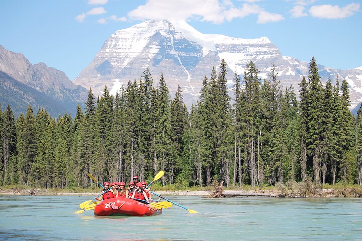 Rafting in the shadow of Mount Robson...the highest peak in the Canadian Rockies - Whitewater Rafting on Jasper's Fraser River