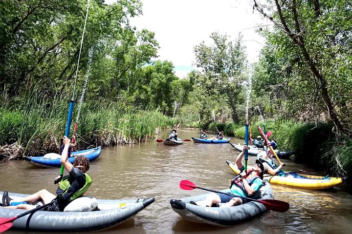 A little extra water play on the river - Kayak Tour on the Verde River