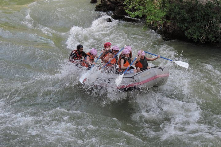 The rapid in Tiberin Island - Urban Rafting on Rome's Tiber River
