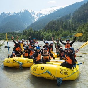 Just finished our delicious gourmet BBQ lunch - now it's time for even more fun and exciting rapids! - Elaho Whitewater Experience