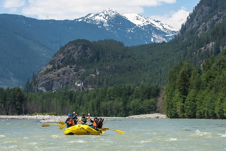 You'll encounter hanging glaciers and snow-capped mountains all around you in the Elaho Valley. - Elaho Whitewater Experience