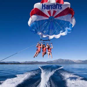 There is nothing more serene and beautiful than a parasailing adventure over breathtaking Lake Tahoe! - South Lake Tahoe Parasailing