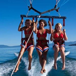 There is nothing more serene and beautiful than a parasailing adventure over breathtaking Lake Tahoe! - South Lake Tahoe Parasailing