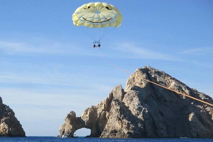 Double parasailing up in the sky! - Single or Double Parasailing in Cabo with Views of The Arch