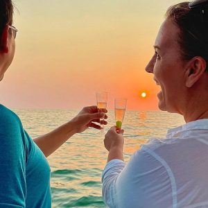 Toasting to another perfect sunset on the water in Puerto Vallarta. - Puerto Vallarta: Luxury Yacht Sunset Cruise with Premium Open Bar