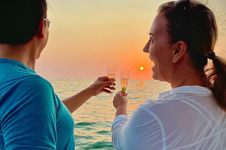 Toasting to another perfect sunset on the water in Puerto Vallarta. - Puerto Vallarta: Luxury Yacht Sunset Cruise with Premium Open Bar